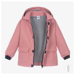 NWT Petit Bateau Pink Lined Rain Jacket - Size 3T